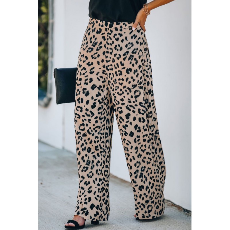 Leopard Print High Rise Wide Leg Pants Leopard Print High Rise Wide Leg Pants