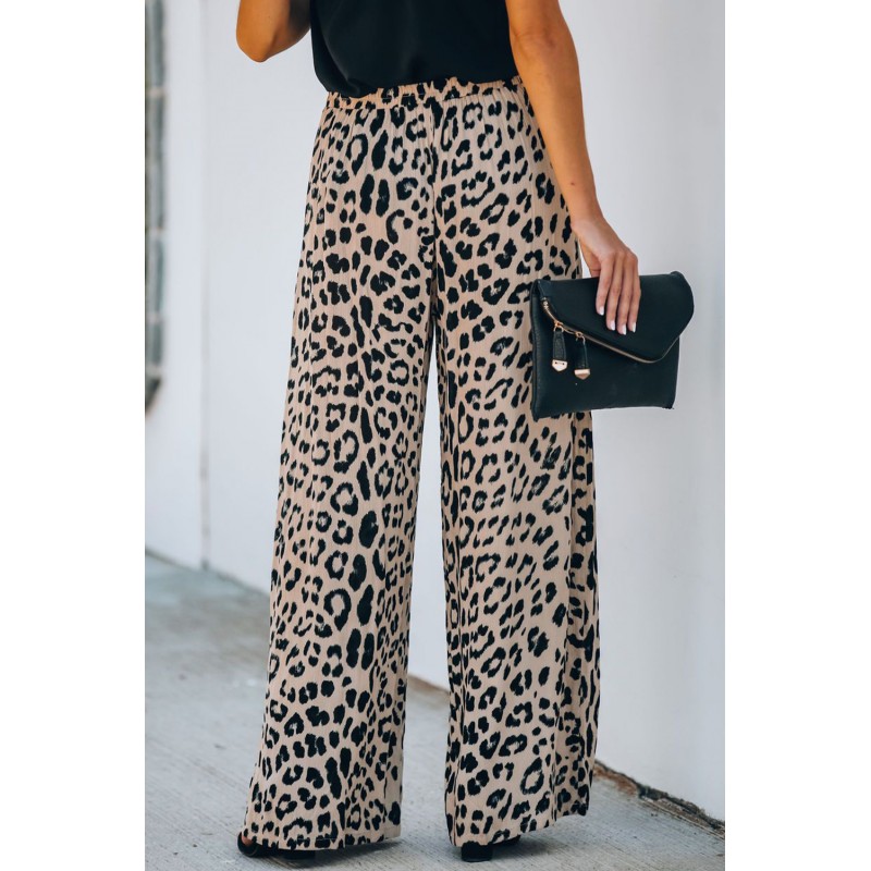 Leopard Print High Rise Wide Leg Pants Leopard Print High Rise Wide Leg Pants