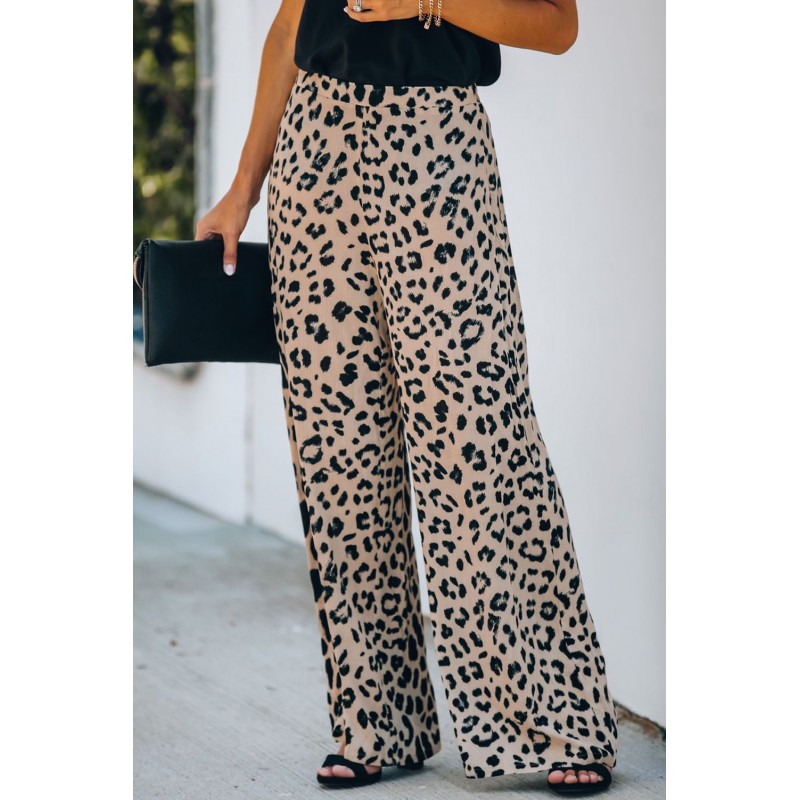 Leopard Print High Rise Wide Leg Pants Leopard Print High Rise Wide Leg Pants