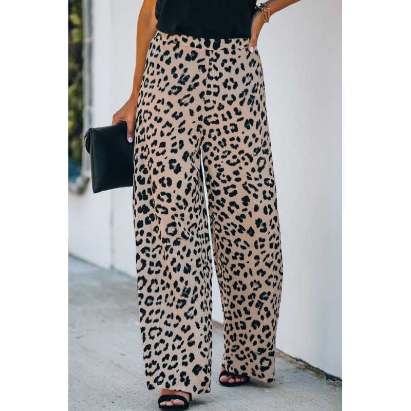 Leopard Print High Rise Wide Leg Pants Leopard Print High Rise Wide Leg Pants