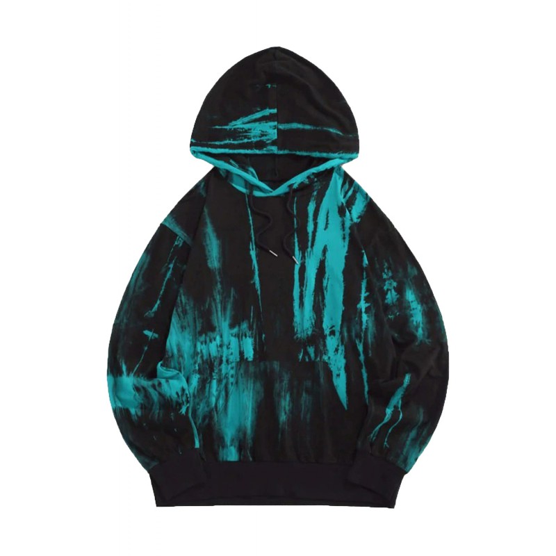 Tie-dyed Print Kangaroo Pocket Men's Hoodie Tie-dyed Print Kangaroo Pocket Men's Hoodie