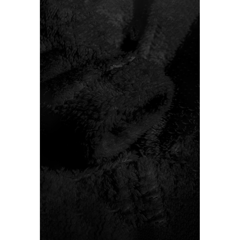 Black Letter Embroidered Long Sleeve Men's Sherpa Hoodie Black Letter Embroidered Long Sleeve Men's Sherpa Hoodie