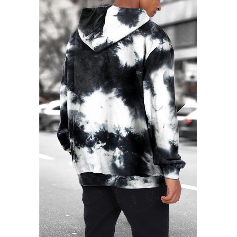 Tie-dyed Kangaroo Pocket Loose Men's Hoodie