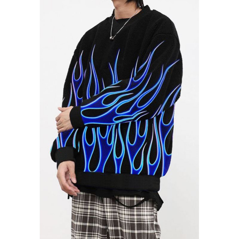 Men Abstract Print Long Sleeve Graphic Sweatshirt Men Abstract Print Long Sleeve Graphic Sweatshirt