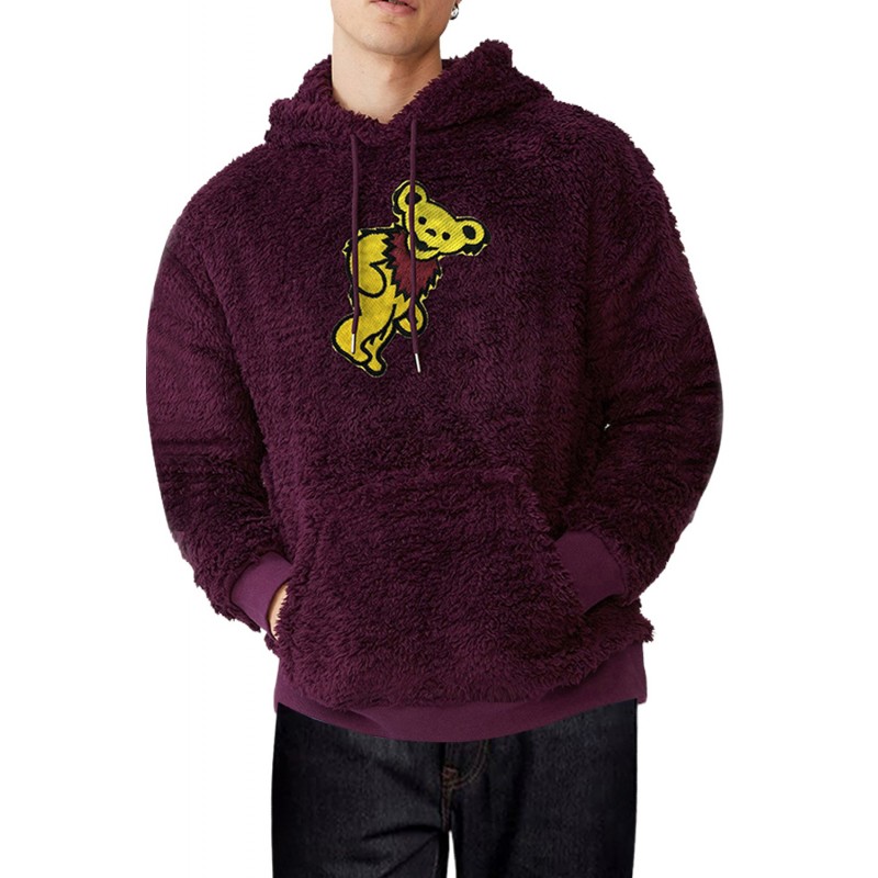 Graphic Print Kangaroo Pocket Men's Plush Hoodie Graphic Print Kangaroo Pocket Men's Plush Hoodie
