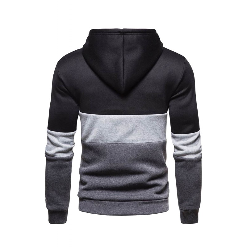 Men's Zipper Casual Colorblock Hooded Sweatshirt Men's Zipper Casual Colorblock Hooded Sweatshirt