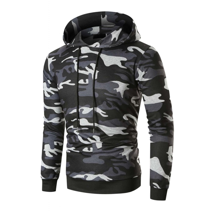 Men Camouflage Print & Drawstring Hoodie Tracksuit Men Camouflage Print & Drawstring Hoodie Tracksuit