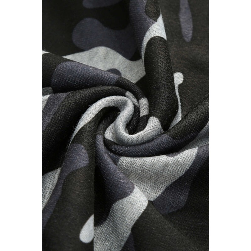 Men Camouflage Print & Drawstring Hoodie Tracksuit Men Camouflage Print & Drawstring Hoodie Tracksuit