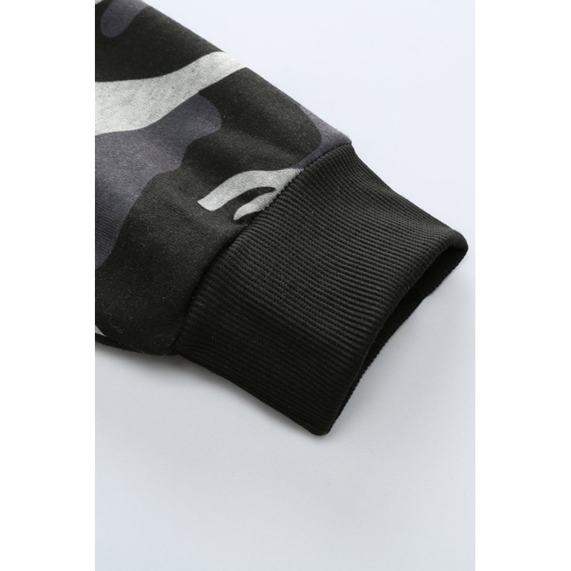 Men Camouflage Print & Drawstring Hoodie Tracksuit Men Camouflage Print & Drawstring Hoodie Tracksuit