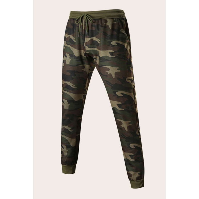 Men Camouflage Print & Drawstring Hoodie Tracksuit Men Camouflage Print & Drawstring Hoodie Tracksuit