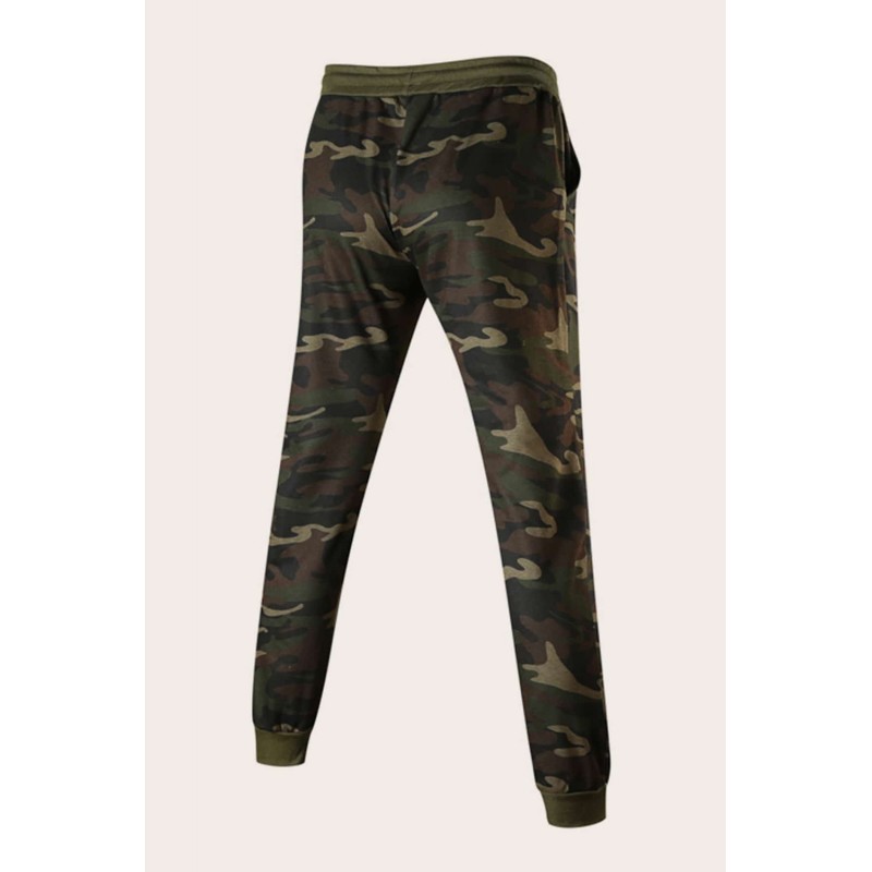 Men Camouflage Print & Drawstring Hoodie Tracksuit Men Camouflage Print & Drawstring Hoodie Tracksuit