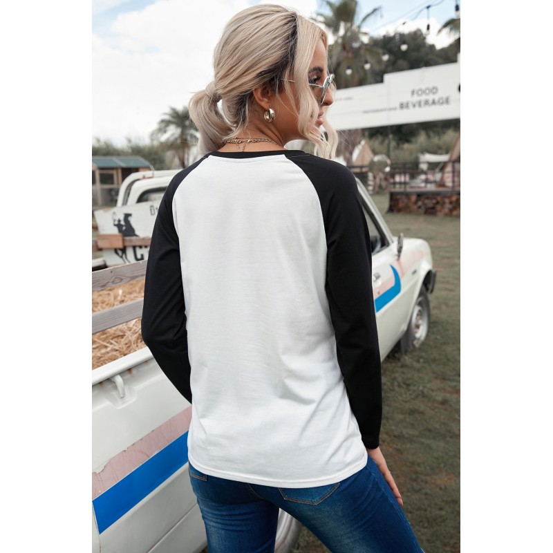 Serape War Paint Graphic Raglan Sleeve Top Serape War Paint Graphic Raglan Sleeve Top