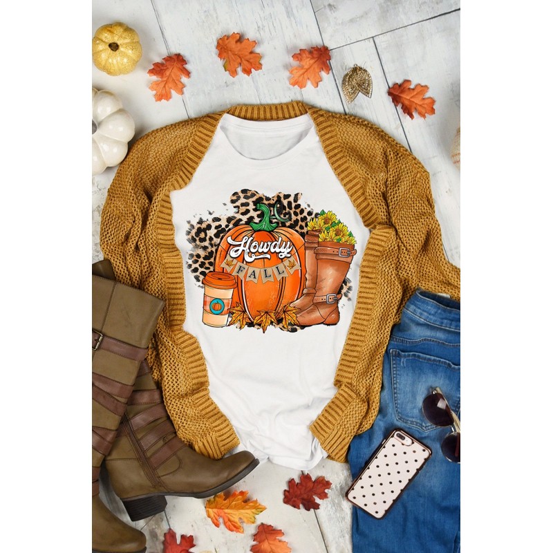 Halloween Pumpkin Face Graphic Print Short Sleeve T-shirt Halloween Pumpkin Face Graphic Print Short Sleeve T-shirt